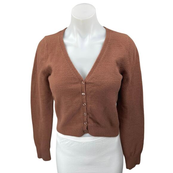 Abercrombie & Fitch Sweaters - Abercrombie & Fitch Soft A&F Felt Fleece Brown Button Up Cardigan Sweater Top S